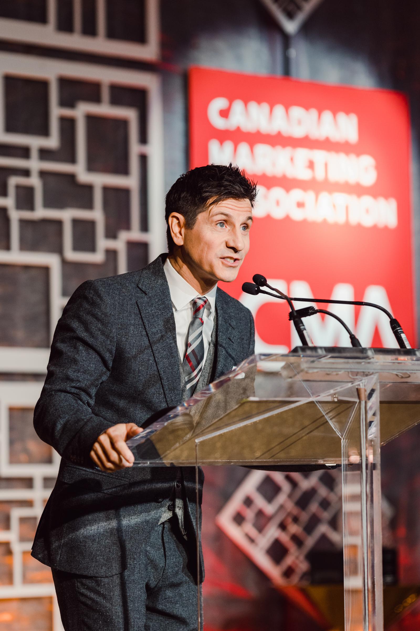 man, speech, Canadian Marketing Association