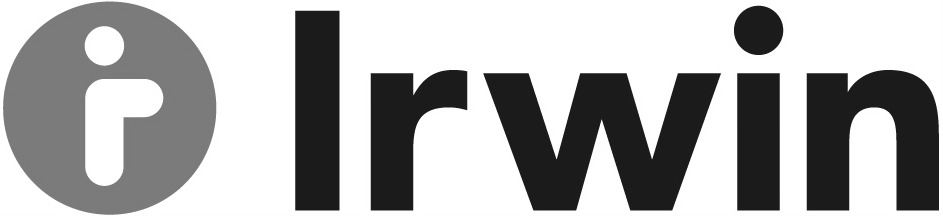 Irwin logo, white background.