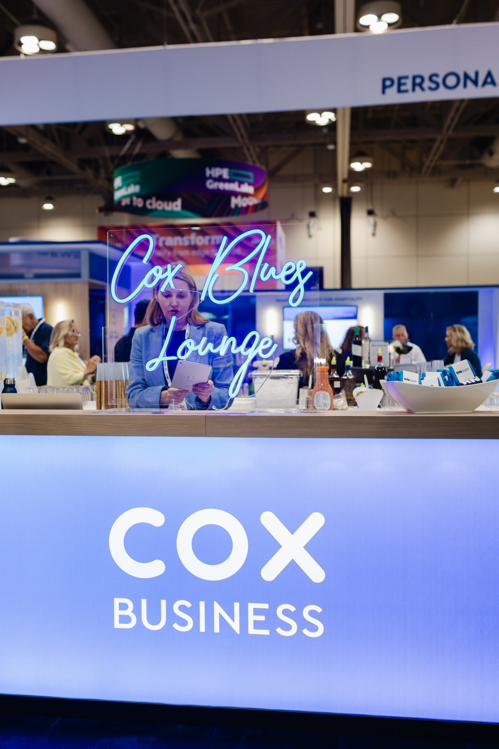 Cox Business booth showcasing at a Toronto trade show.