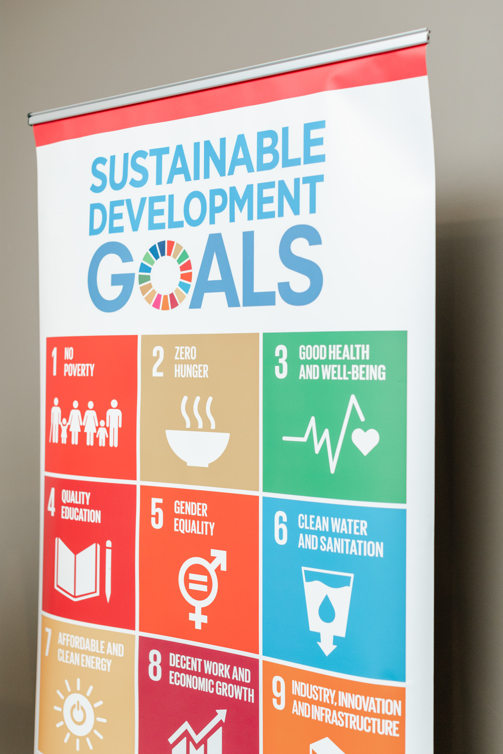 Sustainable development goals conference poster.
