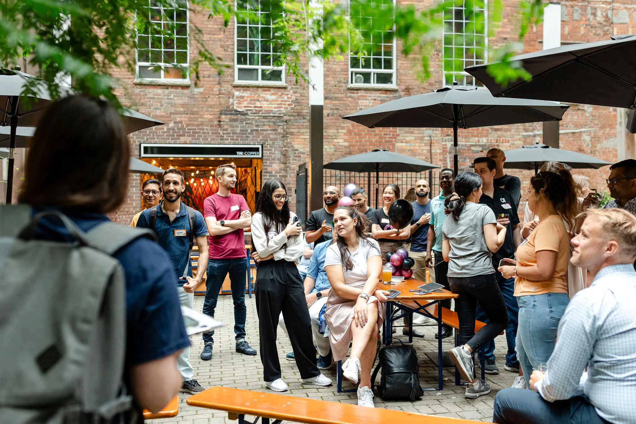 Group, courtyard