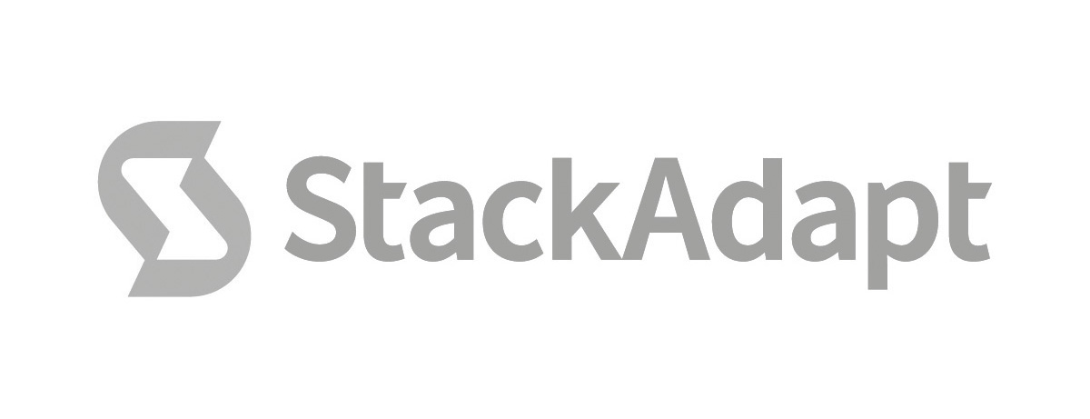 Stack adapt logo on a white background for corporate photography.