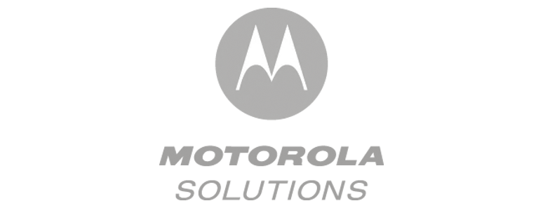 A corporate photograph featuring the Motorola logo against a white backdrop.